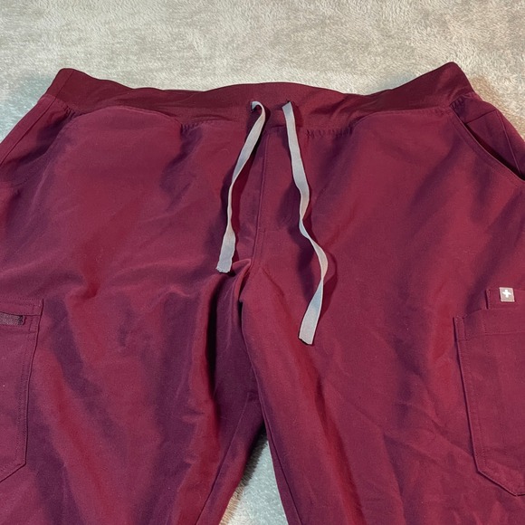 FIGS Yola Scrub Pants‎ Women's XXL Red HW Technical Collection Drawstring Nurse - Picture 2 of 14
